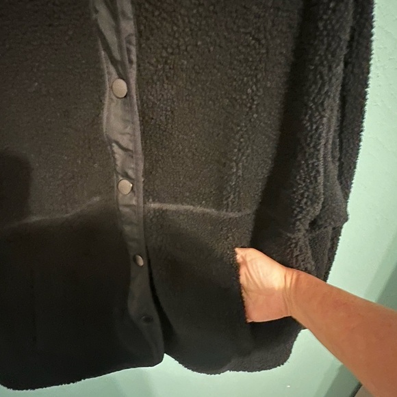 H&M Teddy Fleece Jacket Snap Front Oversized Large Fluffy Fuzzy Cozy Comfy - Picture 3 of 11